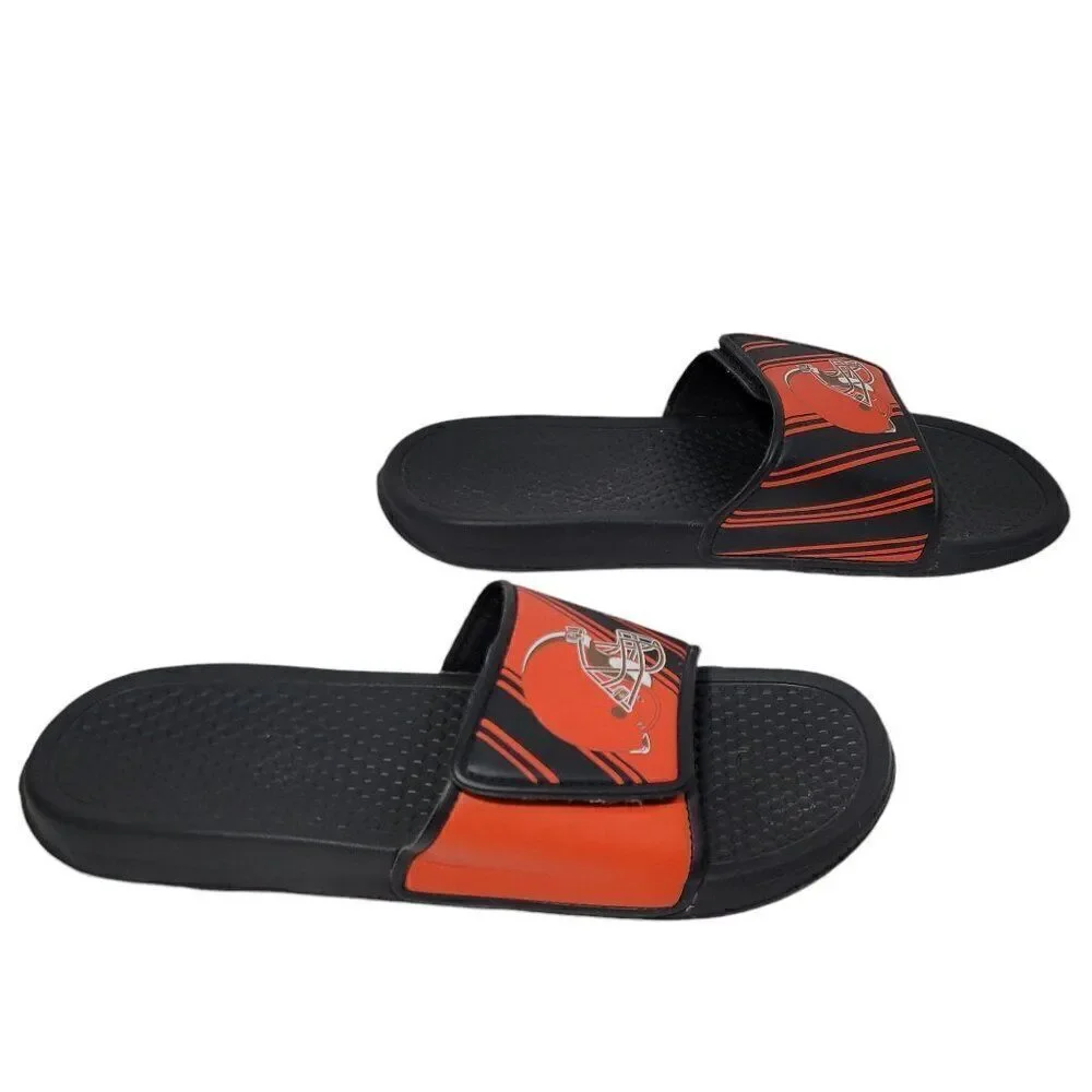 Cleveland Brown Slides NFL Football Men Size 9-10 Shower Pool Beach Shoes Sandal